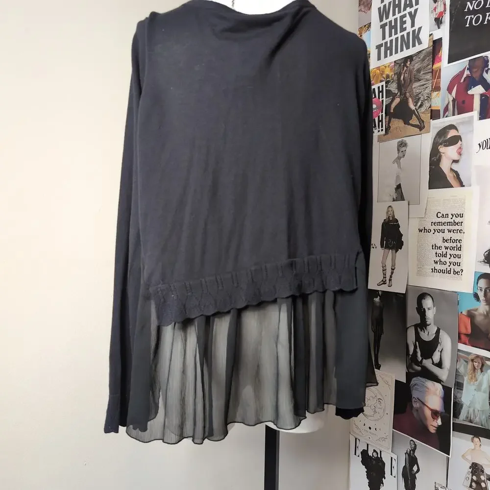 Sheer Panel Cardigan Whimsygoth